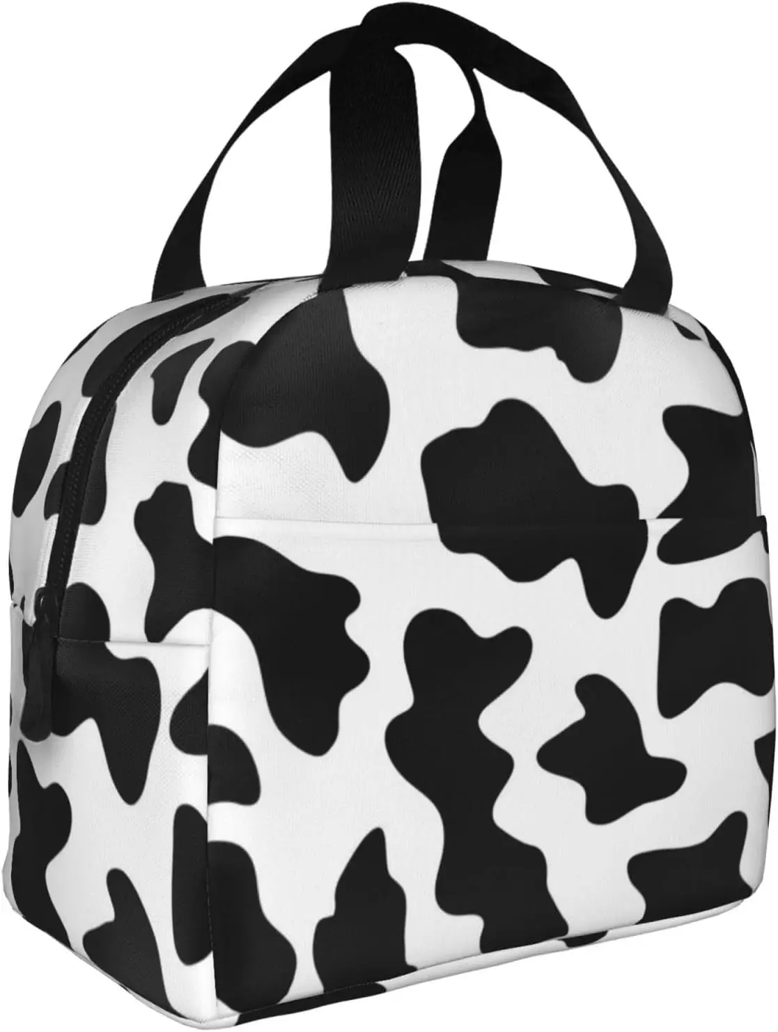 Cow Print Insulated Lunch Bag for Women Tote Reusable Lunch Box Container for Work Office Picnic laptop bag back to school