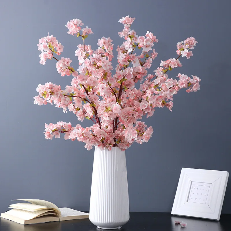 

5pc Silk Artificial Flower Cherry Blossom Wedding Arch Background Decoration Accessories Home Decor Fake Flower Photo Props