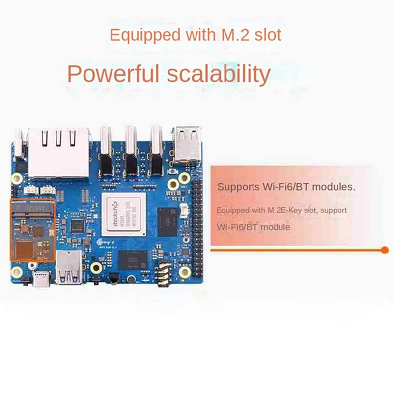 For Orange Pi 5 Plus 8GB RAM+256GB Emmc Module RK3588 Octa-Core 64-Bit Supports 8K Video 2.5G Supports Wifi6 BT Module Parts