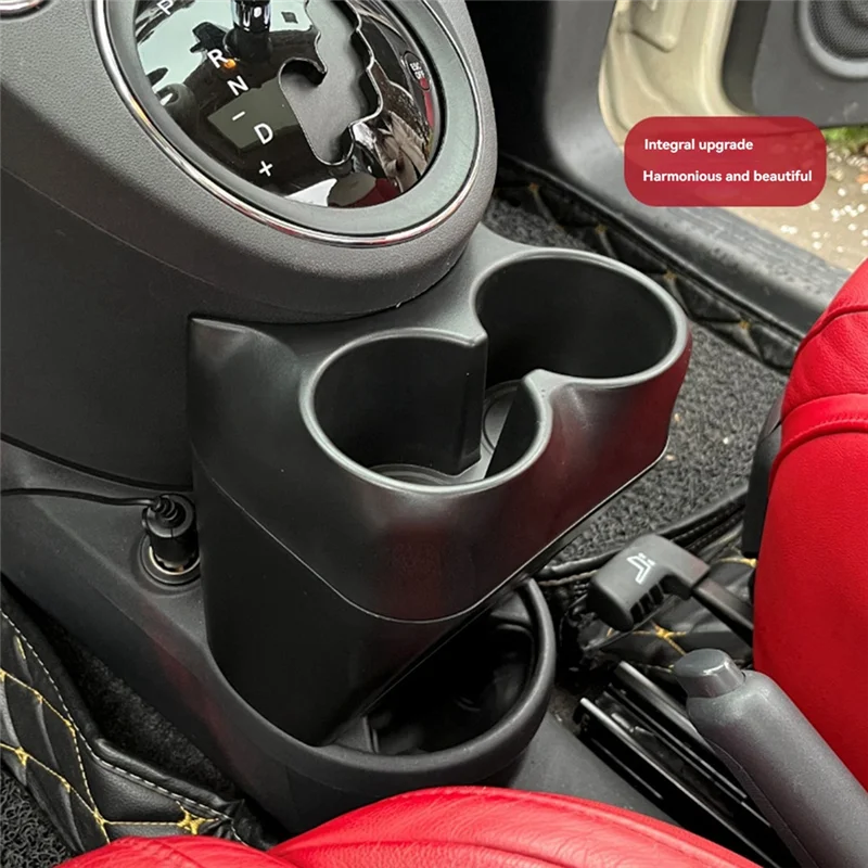 

For Fiat 500 2007-2015 ABS Black Car Central Control Water Cup Holder Water Cup Storage Compartment