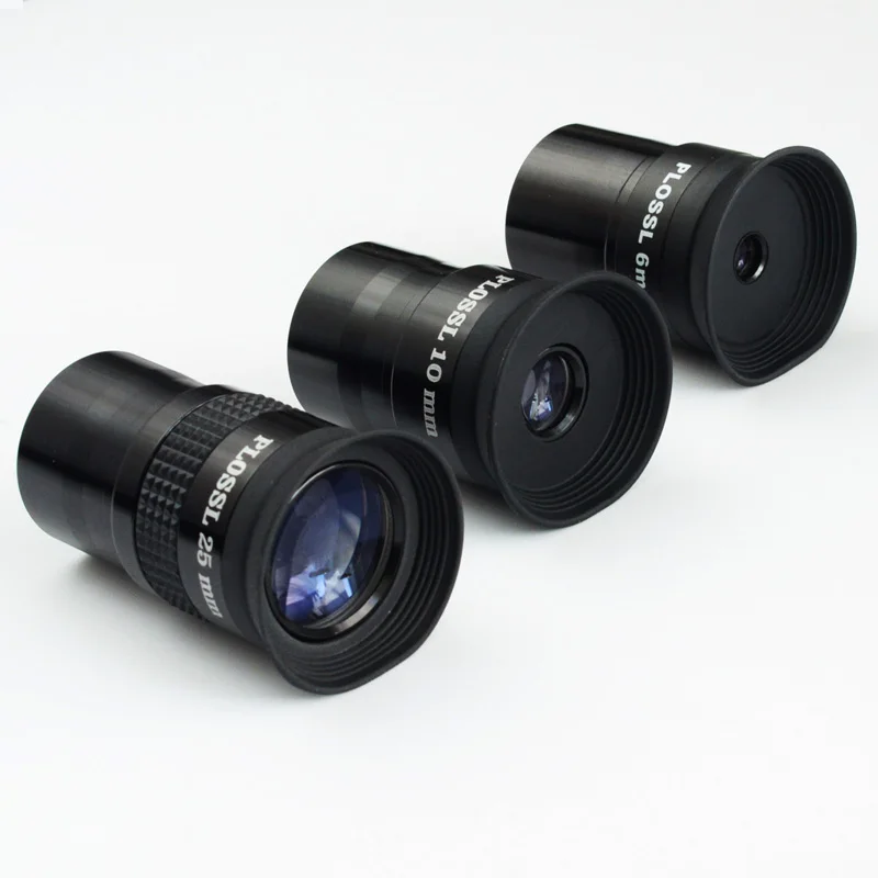 Pièces de télescope d'astronomie, oculaire PLOSSL de 1.25 pouces PL6mm 10mm 25mm, revêtement multicouche, film anti-reflet, aberr achromatique