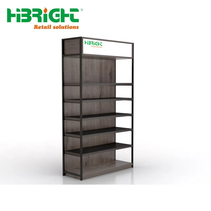 custom.New Designed Customized Single Side Led Lights 4 Layer Gondola Shelving Supermarket Display Shelves