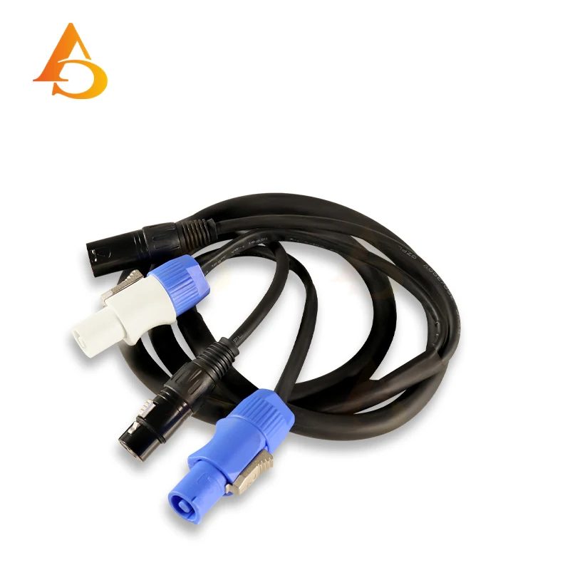 5pcs 1m 2m 3m 5m Powercon XLR 3 Pin Combo Cable DMX512 Power Cable for Stage Lighting LED