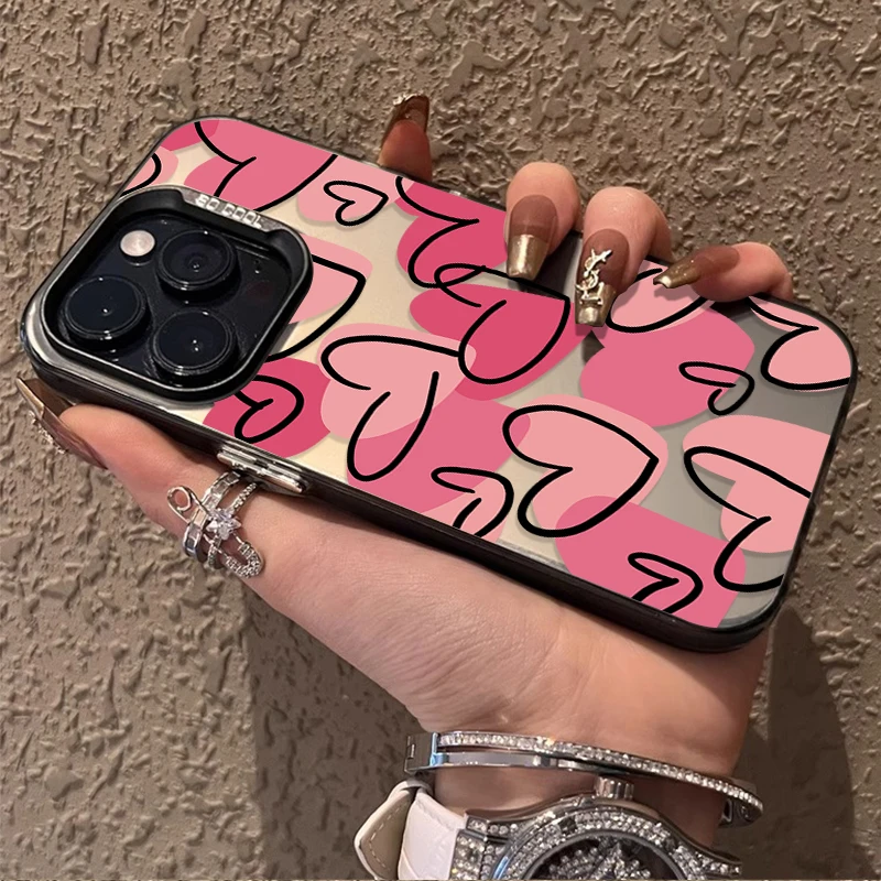 حافظة على شكل قلب وردي لطيف لهاتف Xiaomi Redmi Note 14 14S 13 12 11 Pro Plus 4G 5G 12S 11S 10s 10 9 9S 12C 13C 14C A3 A4 PC #5