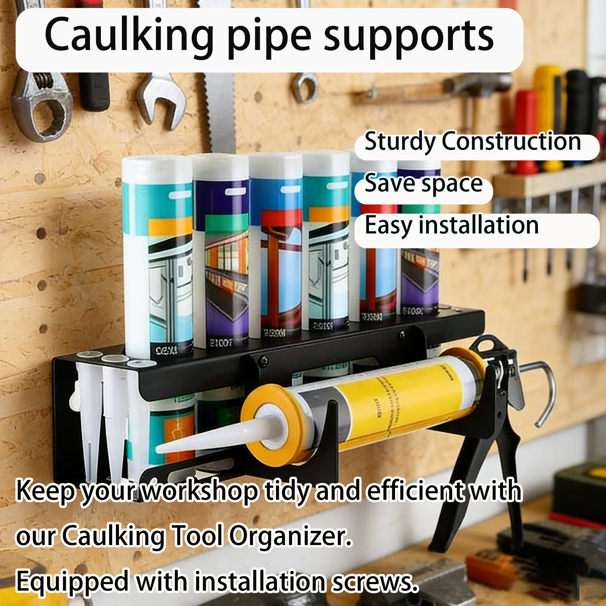 

Новый держатель трубки для герметика, металлическая стойка для трубок для смазки, настенный органайзер для герметика, стойка для ручной герметизации, органайзер для инструментов для герметика