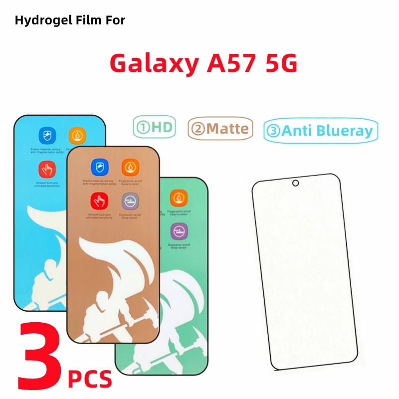 

3 шт. гидрогелевая пленка с защитой от синего света для Samsung Galaxy A57 5G, матовая защитная пленка для экрана Galaxy A57 5G, HD защитная пленка