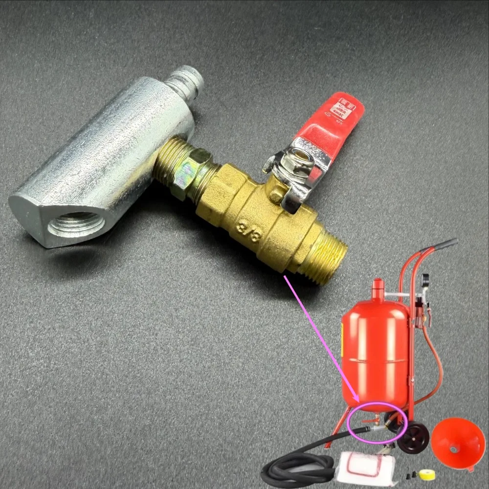 Sandblasting Machine Valve Three Way Valve for Portable Sandblaster 5/10gallon/20gallon Sandblasting Tank