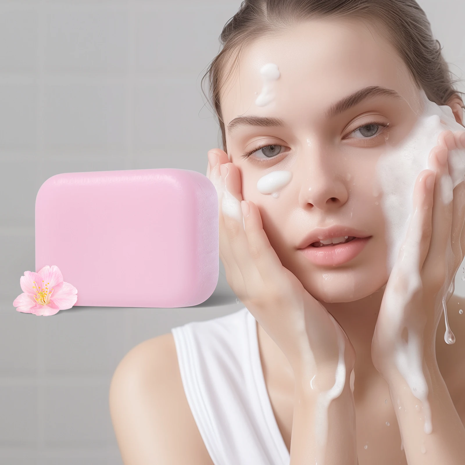 LAIKOU Sakura Bar Soap Brightening Booster Soap Face Cleanser Body Wash Soften Skin 90g