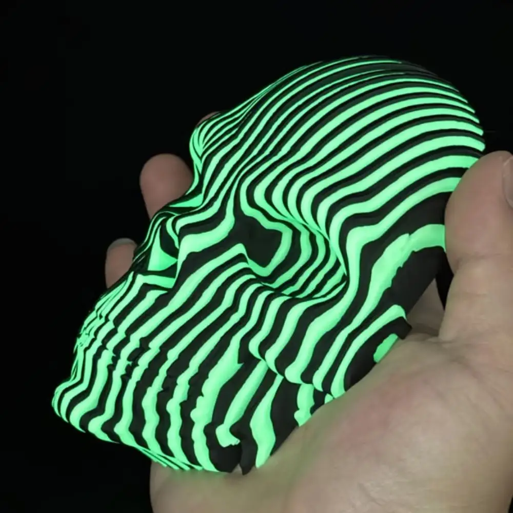

Коллекционная модель 3D-печатного черепа с эффектом визуальной иллюзии, светящаяся игрушка-скелет, имитационная статуэтка, светящийся квантовый череп