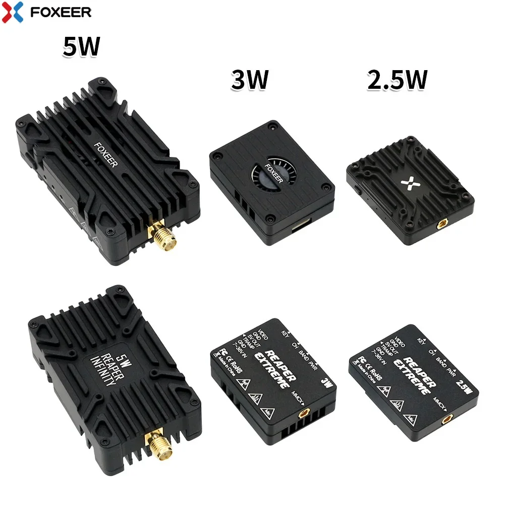 Foxeer Reaper Extreme V2 5.8G 3W 72CH Pit VTX & Infinity 4.9-6G 10W 80CH Adjustable Power Long Range FPV Drone Parts