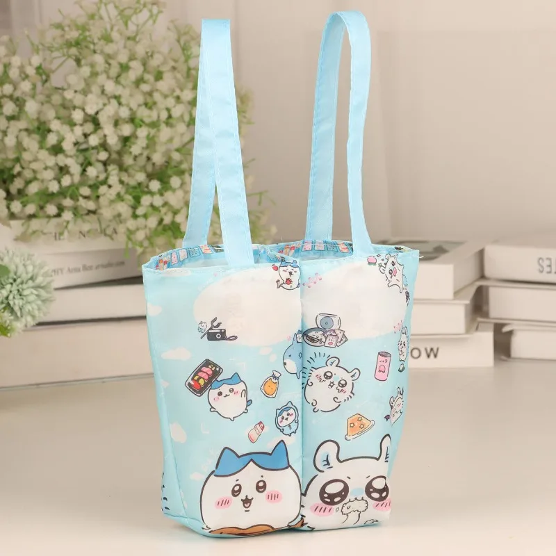 Hot Chiikawa Usagi Foldable Water Cup Bag Dual Drink Holder Portable Cup Carrier Bag Milk Tea Coffee Beverage Carrier Outdoor view 4
