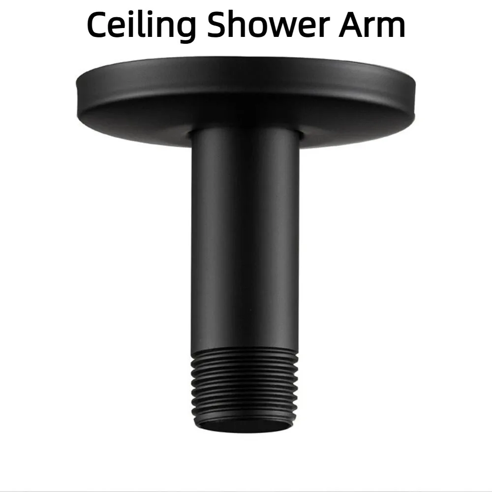 10cm Ceiling Shower Arm with Flange Ceiling Mount Shower Wall Pipe Rainfall Straight Shower Ceiling Rod Faucet Replacement