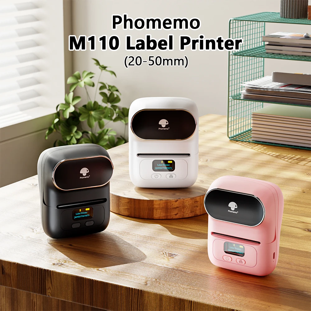 Phomemo-impresora de etiquetas portátil M110, Mini impresora térmica autoadhesiva, precio de etiqueta de bolsillo móvil, UV