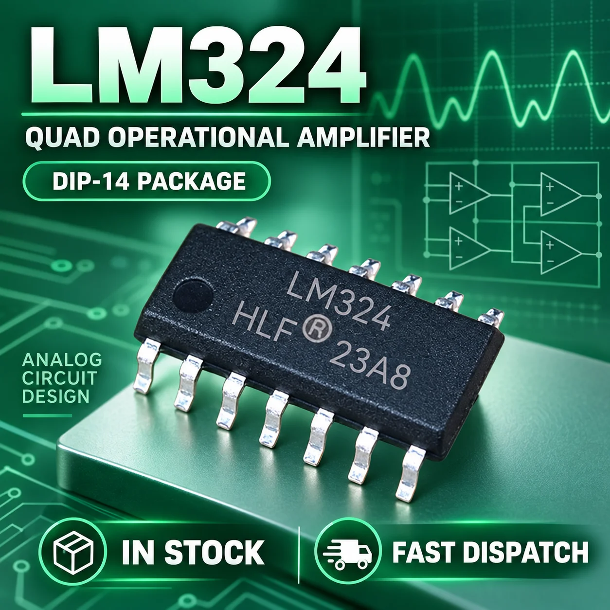 Original Genuine HLF LM324 LM2902 LM224 LM324N LM2902N LM224N Quad Operational Amplifier IC SOP-14 DIP Through Hole SMD In Stock