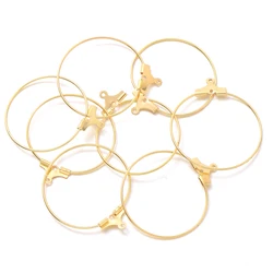 30pcs 25/30/35/40mm Hoop Findings Big Circle Ear Wire Connector Hoops Loop Earrings Base For Jewelry Making Supplies Components