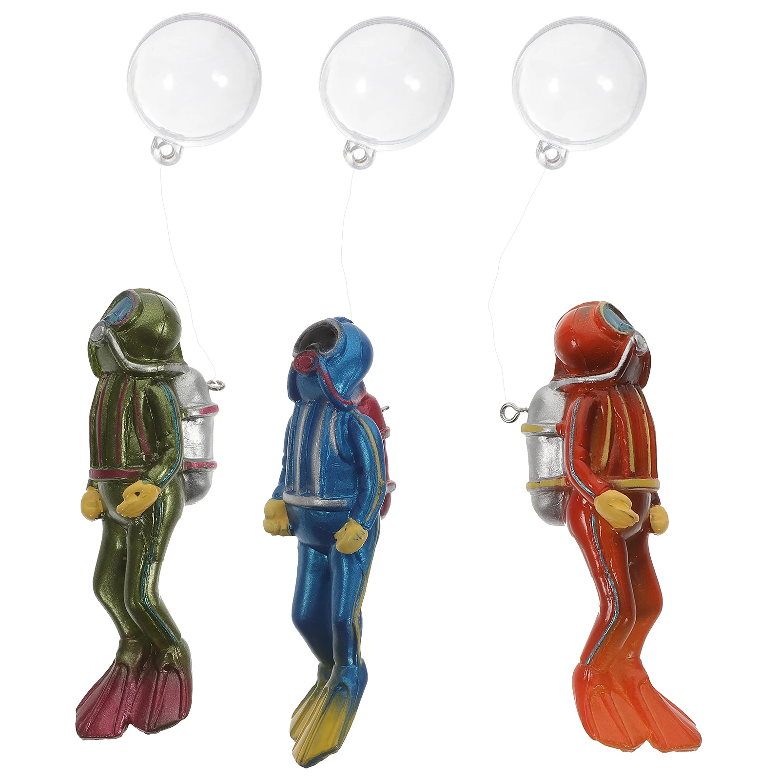 

3pcs Diver Decorations for Fish Tanks Realistic Resin Material Long Term Use Floating Aquarium naments Artificial Scene Pet