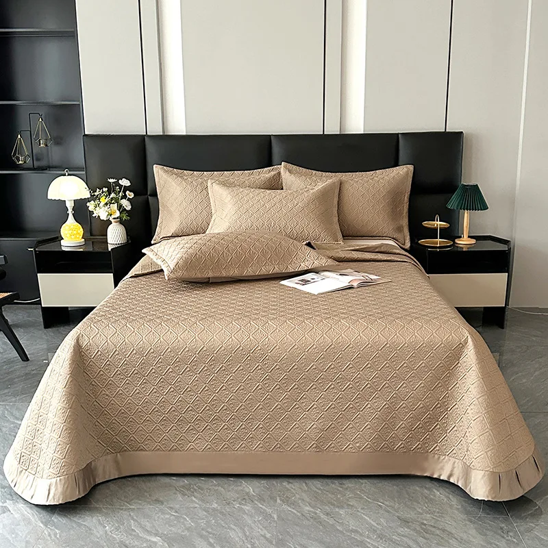 Luxury Cooling Lyocell Fiber Quilt Set Queen 3PCS/1PC Quilted Bedspread & Comforter, Summer Lightweight Bedding for Home Decor