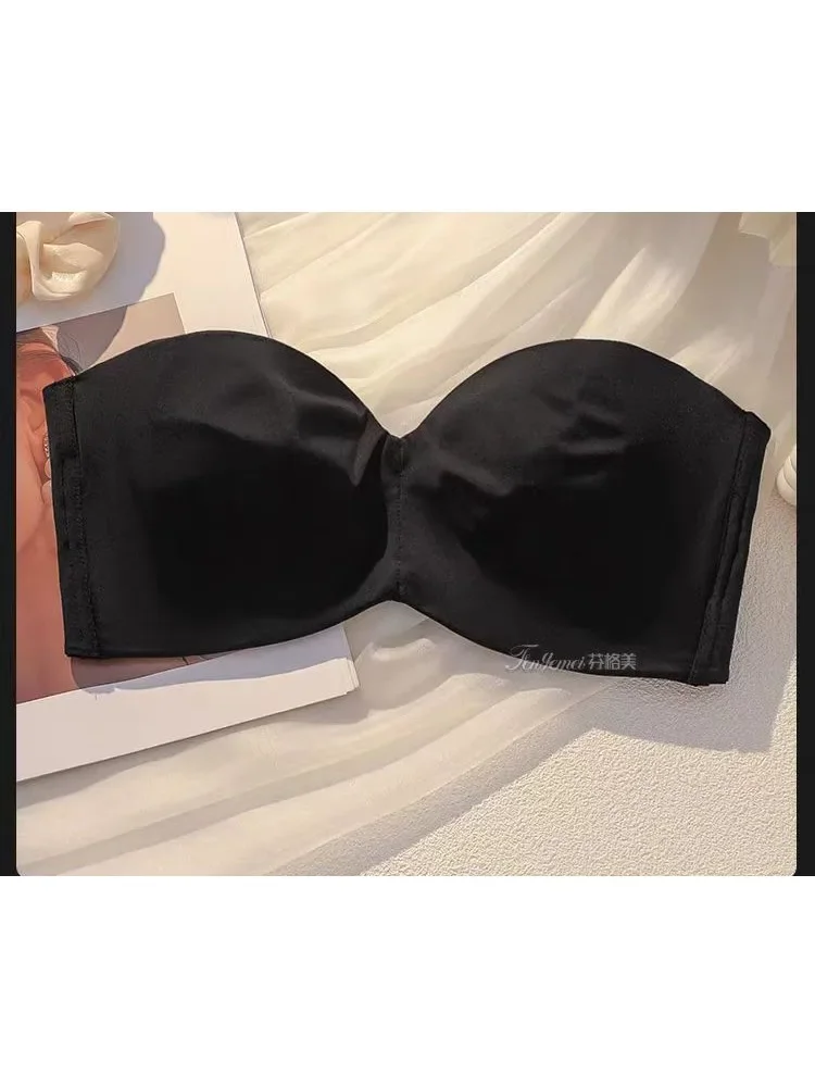 حمالة صدر كبيرة الحجم بدون حمالات ومضادة للانزلاق - صدرية صغيرة رفيعة للغاية بدون أثر |   غطاء خلفي يدعم الملابس الداخلية المريحة المضادة للترهل