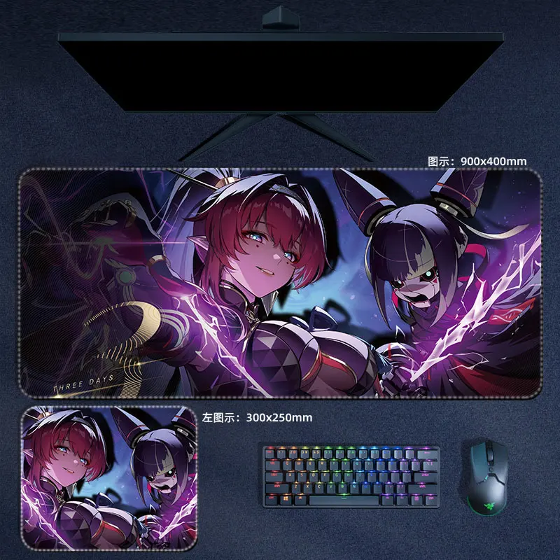 Imagem -04 - Wuthering Waves Mouse Pad Jiyan Baizhi Sanhua Calchário Danjin Xxl Computador Computador Portátil Anime Gaming Acessórios Desk Mat