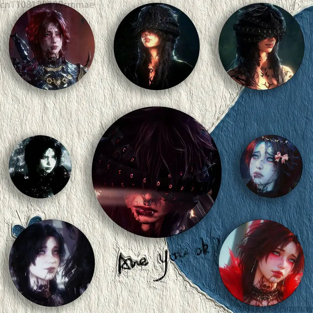 

B-Baldurs Gate 3 Evelyn 58mm Icon Badge Handmade Tinplate Brooch for Backpack Clothes Chest Ornament Gifts