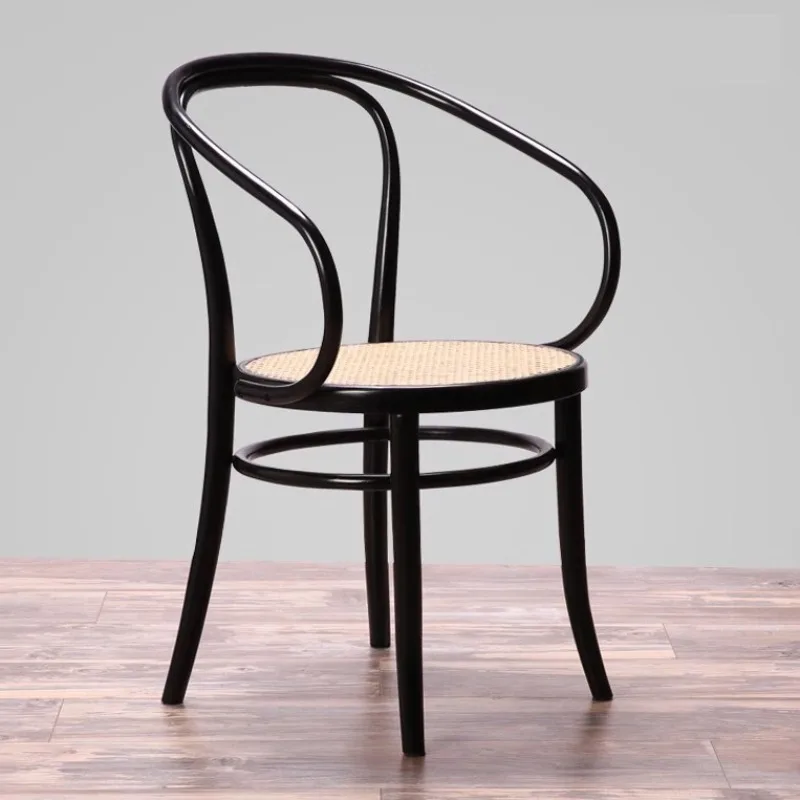 

Скандинавский обеденный стул из ротанга, французский ретро-кафе, обеденный стул из цельного дерева, дизайн сада, ресторан, мебель для дома Sillas FYDC