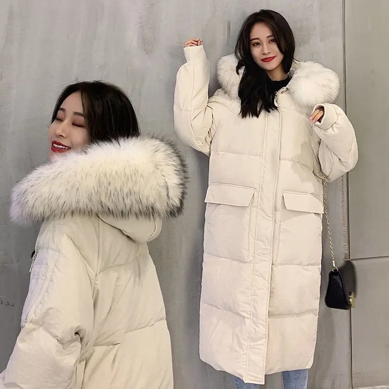 2023 Women Double Sided Down Long Jacket Winter Turtleneck Coat Warm Parkas Snow Outwear Oversized Long Winter Jacket