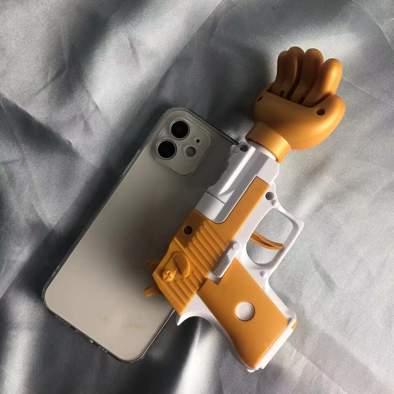 Fun casual entertainment game rock paper scissors toy gun iPhone case and Samsung series phone case, Best Gift Idea.