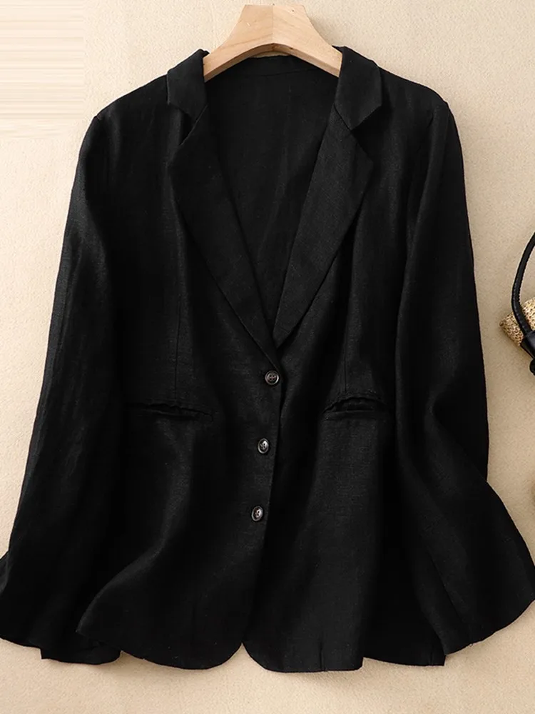 Chaqueta informal de Estilo Vintage para mujer, abrigos holgados que combinan con todo, Color sólido, B2912, novedad de otoño, 2023
