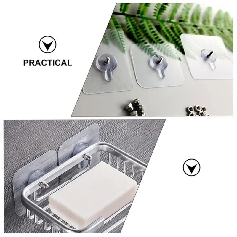 

AB34-10PCS Drill Free Adhesive Hooks No Trace Screw Sticker For Bathroom Kitchen Storage Punch Free Screw Stickers