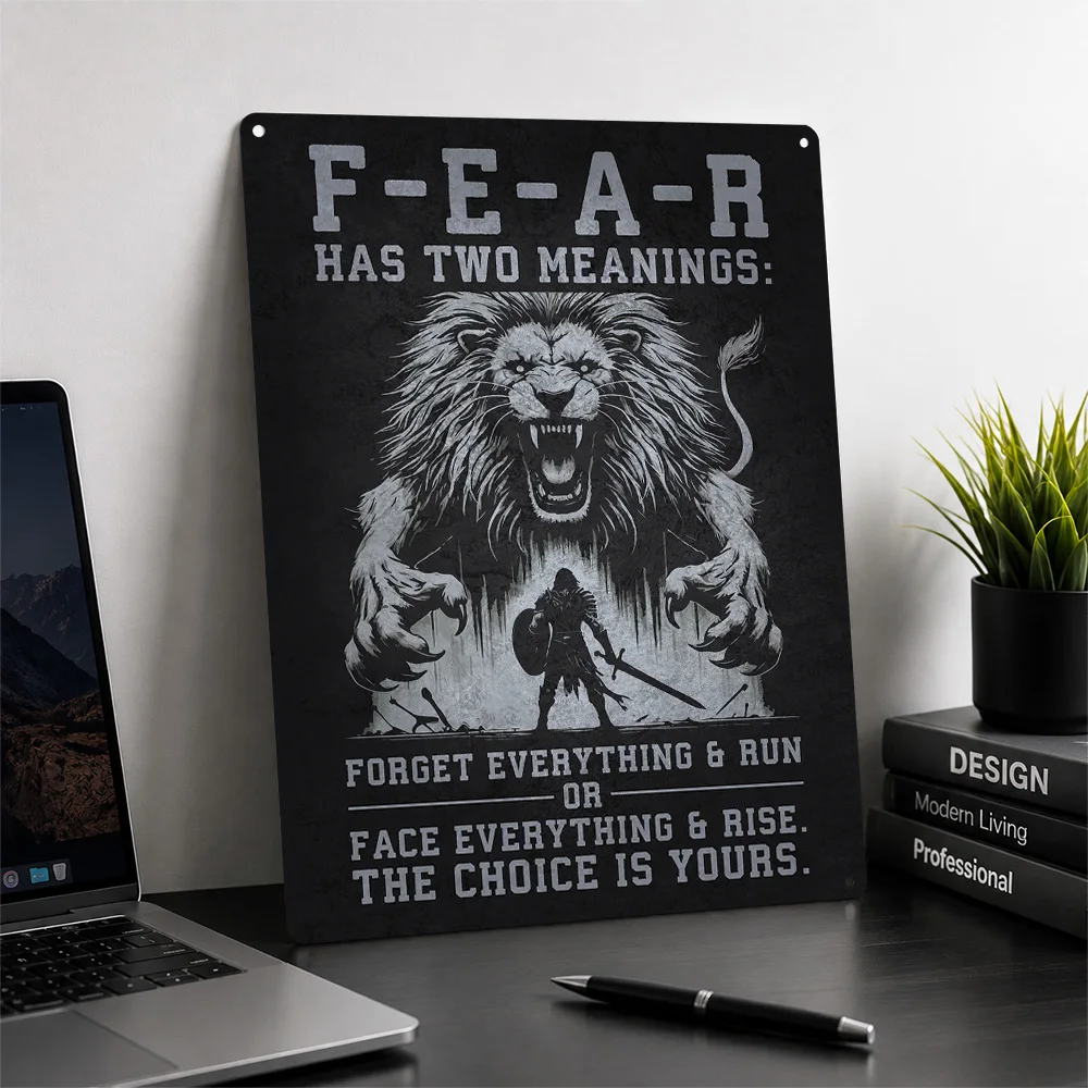 Fear Has Two Meanings Gaming Room Decoration for Bedroom Office Decor Luxury Wall Decorations Vintage Metal Signs Wand Deko Home