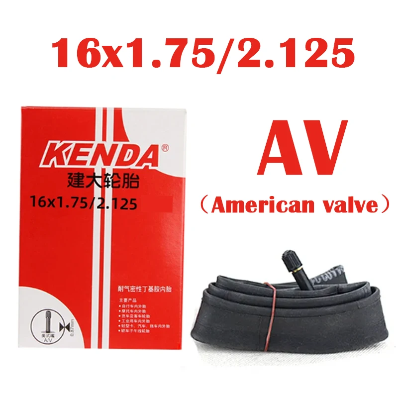 KENDA Bicycle Inner Tube 16 inch 16*1.25/1.5 16*1.5/1.75 16*1.75/2.125  AV/FV BMX foldable Bike rubber Tire Rubber Tube Parts