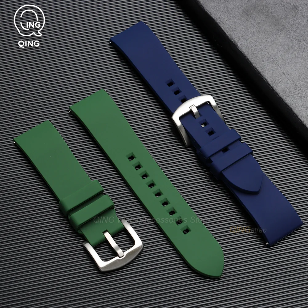 18mm 19mm 20mm 21mm 22mm 24mm Soft Silicone Watchband Men Sports Watrproof Strap for Rolex for Seiko Watch Replacement Watchband