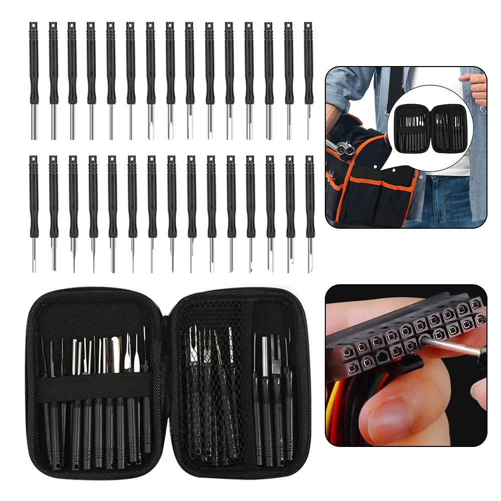 30Pcs/set Terminal Removal Tool Kit Car Cable Plug Removal Tool Pin Puller Car Repair Tool Screws Auto Accessories