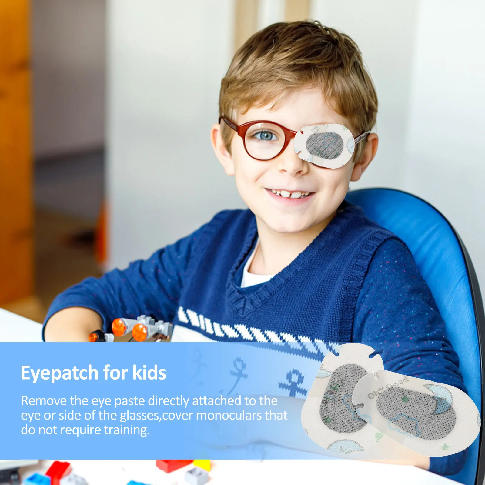 

20 шт. патчей для глаз при амблиопии для ортоптической тренировки, с мультяшным дизайном, полное покрытие, корректирующие, предотвращающие затенение