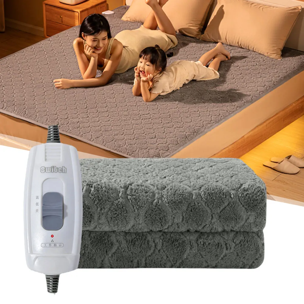 Manta eléctrica de 220V, termostato automático, manta calefactora eléctrica, calentador corporal de invierno, colchón térmico para dormir en casa y oficina