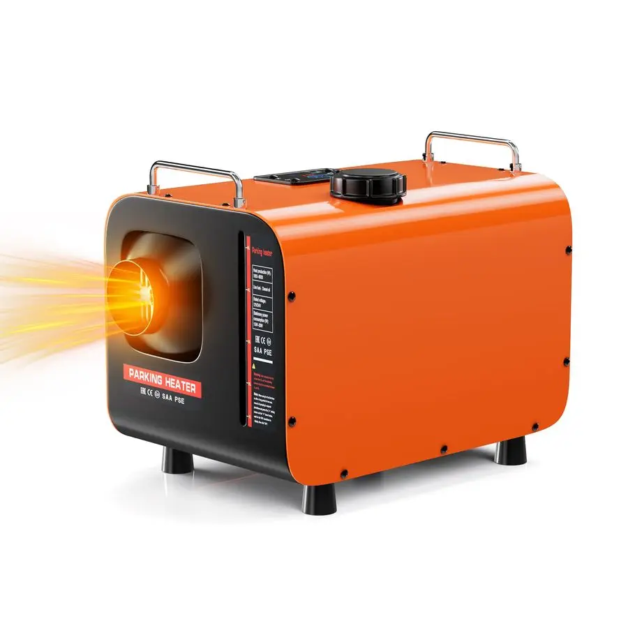 Heizung 8 kW, tragbarer AllinOne 12 V 24 V 110 V Diesel-Lufterhitzer mit LCD-Display und Fernbedienung, schnelles Aufheizen für Auto, LKW, R