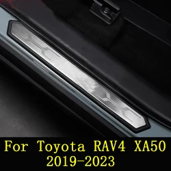 스테인레스 스틸 외부 도어 씰 스커프 플레이트 가드 씰 프로텍터 트림, RAV4 2019 2020 2021 2022 2023 XA50 XA 50 액세서리