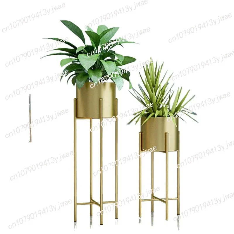 Nordic Flower Shelf Indoor Living Room Floor-to-ceiling Decorative Wrought Iron Simple Light Luxury Flower Pot Flower Stand