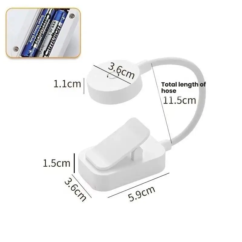 Clip On LED Reading Lamp USB Rechargeable Low Power Consumption Eye Care Book Light for Student Dorm Use