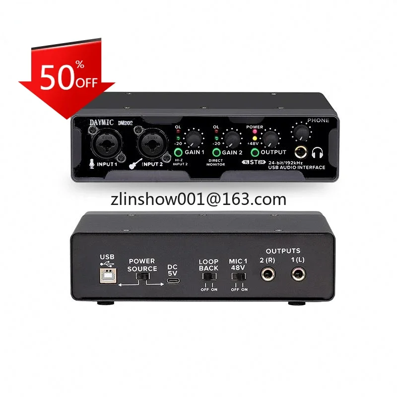 

DM202 professional studio recording 2 in 2 out USB audio interface sound card