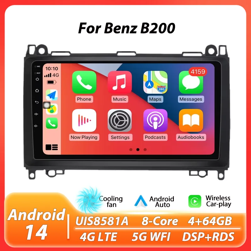 

Автомагнитола MEKEDE 2 DIN с CarPlay для Mercedes Sprinter, Benz B200, Vito W639, Viano, B-класса W169, W245, W209 – центральный мультимедийный плеер