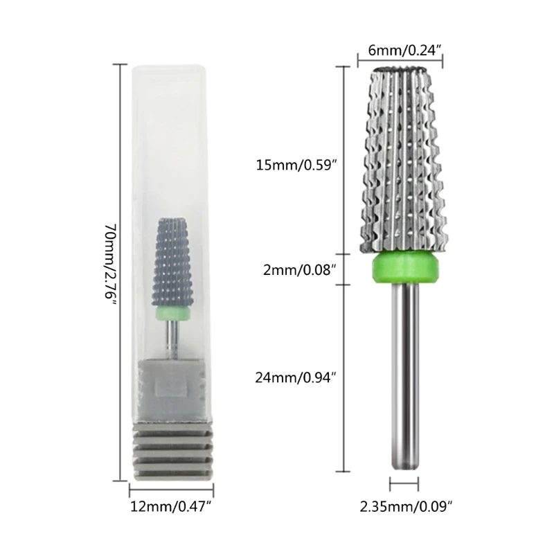 Q1QD 5 1 broca aço carboneto tungstênio para remoção cutículas profissional