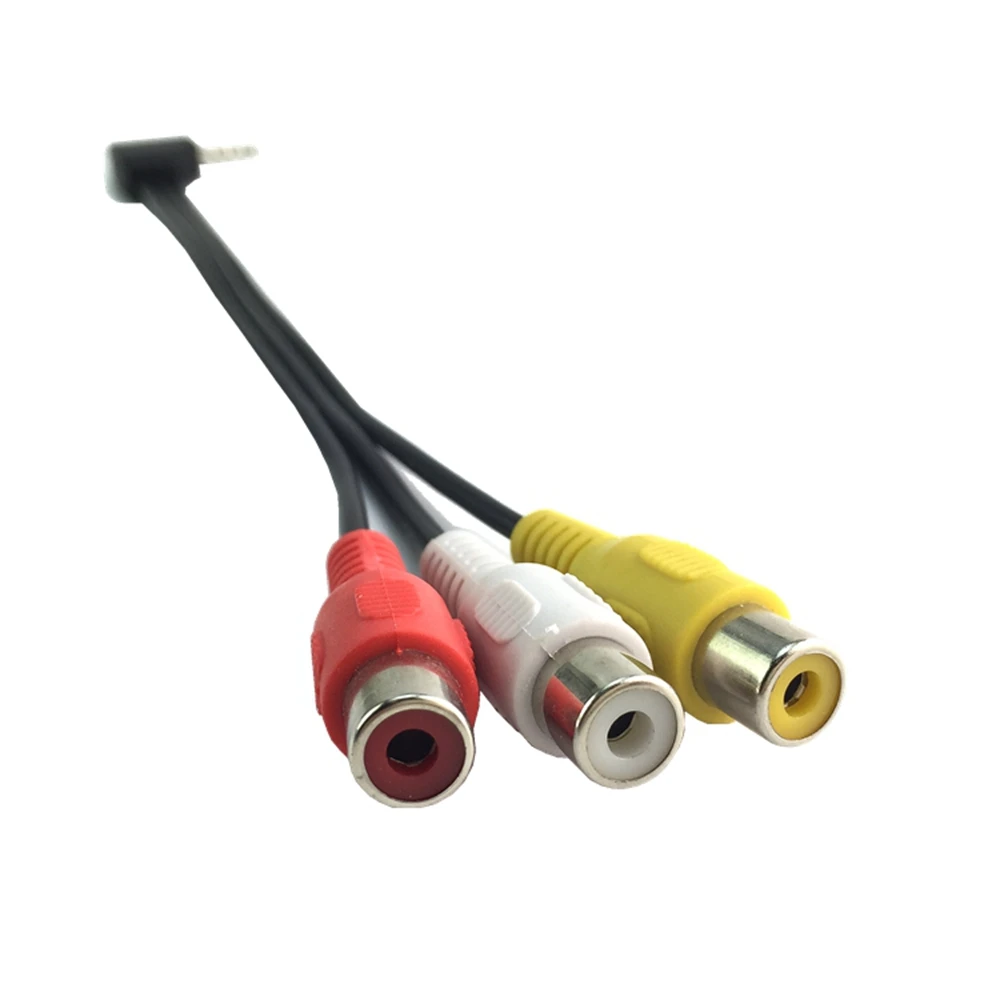 Kabel steker adaptor Audio, kecepatan tinggi 90 derajat 3.5mm Male Jack ke 3 RCA soket Plug Adapter Audio AV kabel kawat