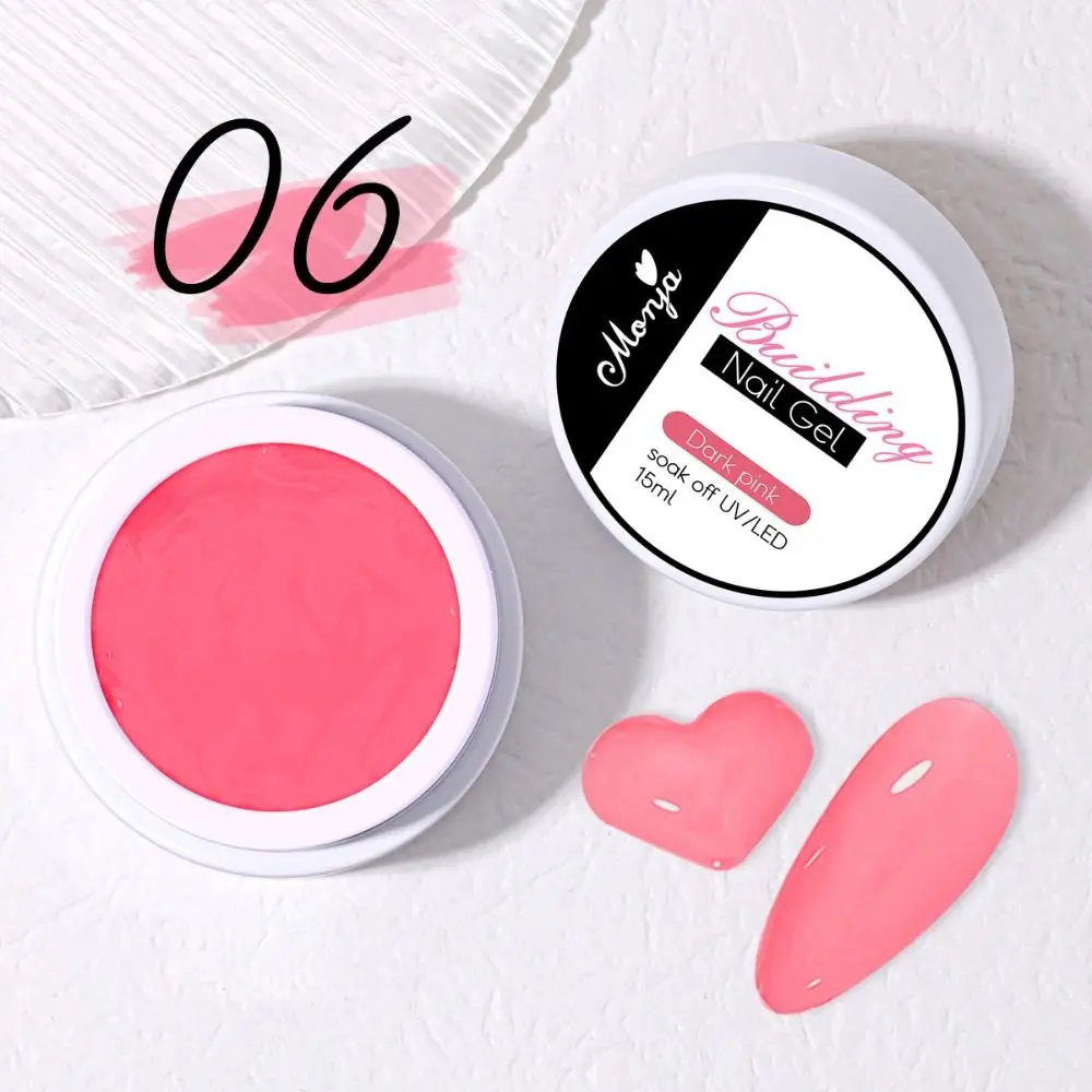 Hot Pink/Clear/White Nail Poly Art Gel Non-Sticky 3D Sculpture Solid Builder Gel DIY Hard Gel Extension Builder For Nails
