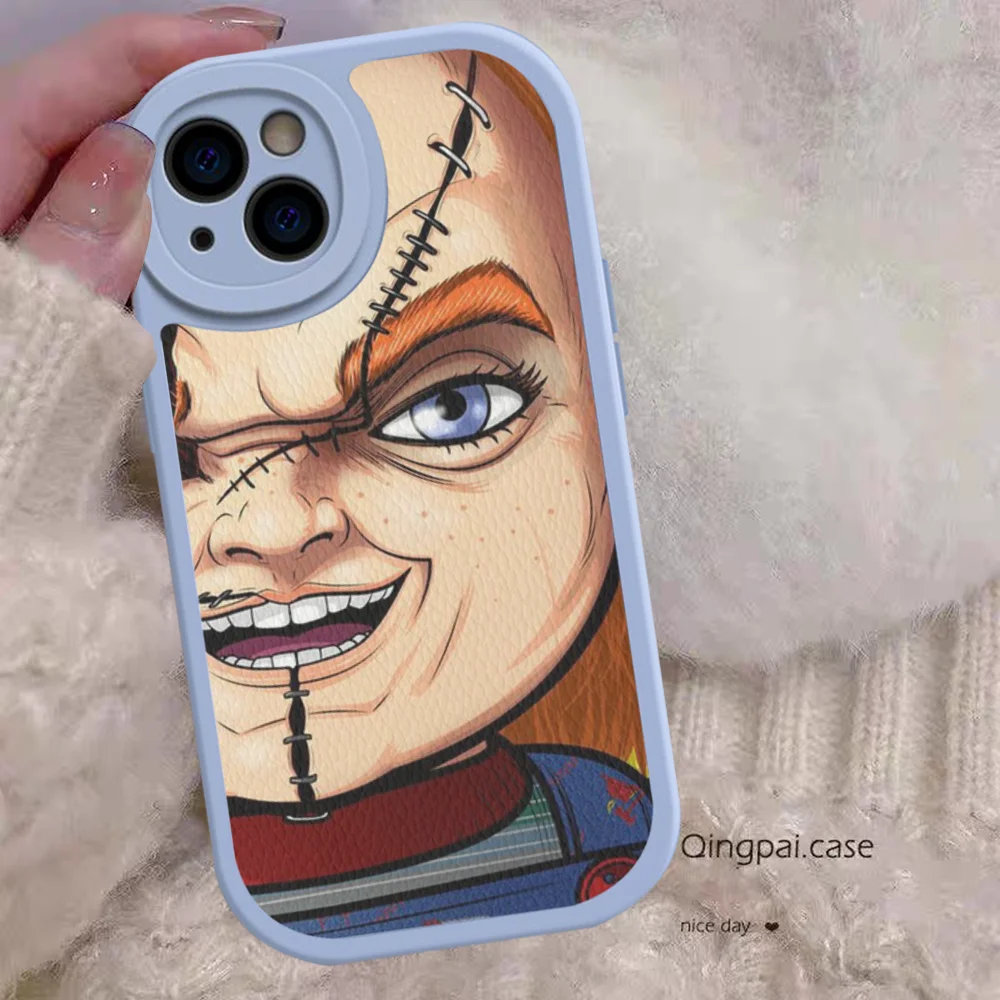 Horror Movie Scary C-Chucky Doll Phone Case Hard Leather For iPhone 15 14 13 12 Mini 11 14 Pro Max Xs X Xr Plus Fundas