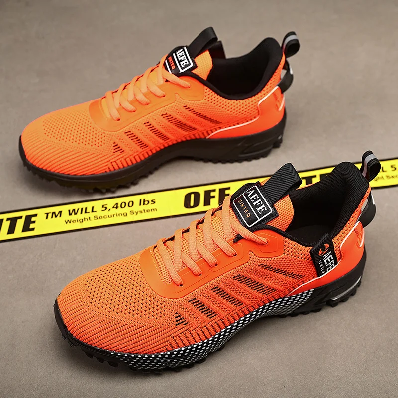 

HKDQ Trend оранжевые мужские кроссовки легкие дышащие кроссовки мужские нескользящие теннисные спортивные туфли сетчатые мужские спортивные кроссовки