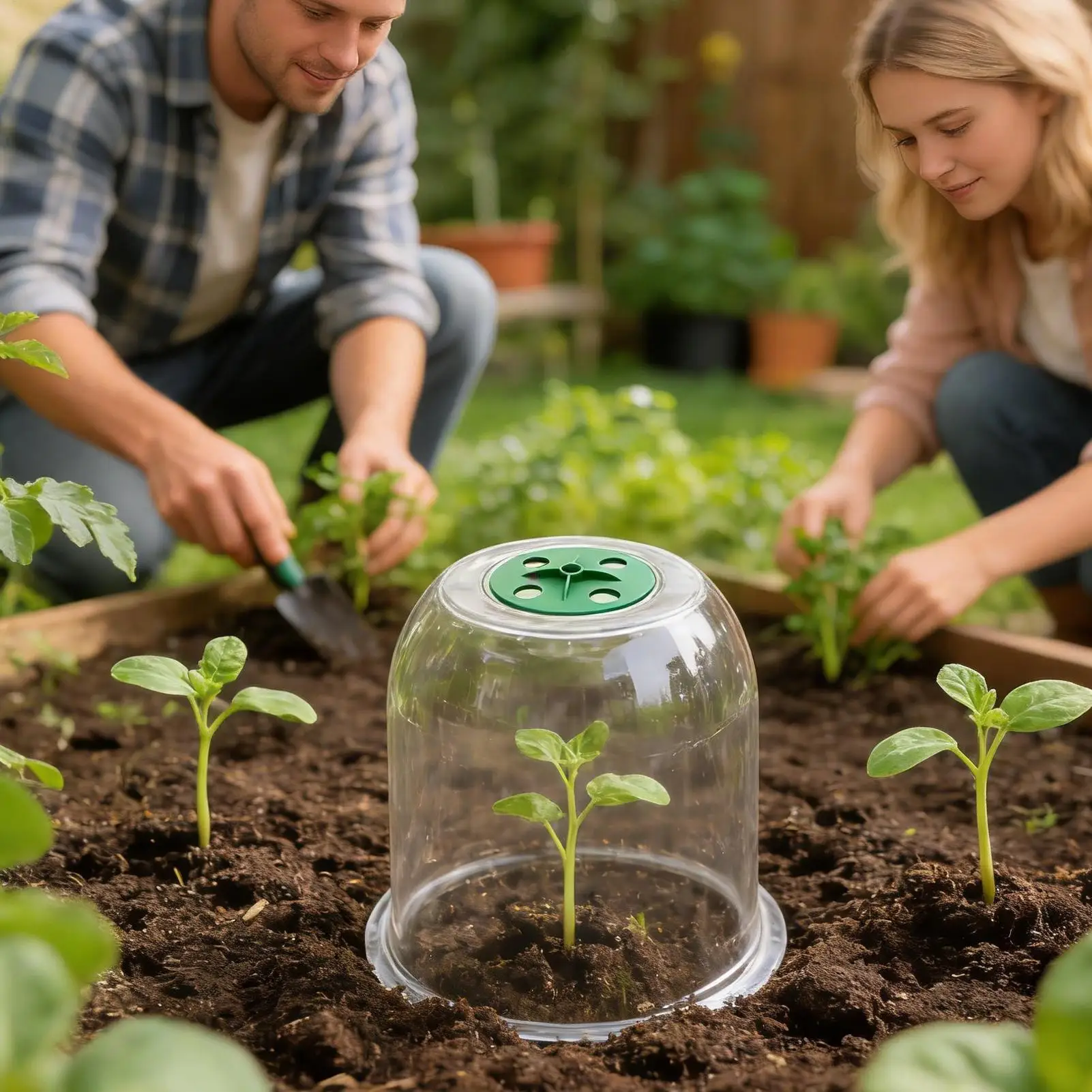 Insulated Plant Protector for Greenhouse Gardening Seedling Cover Seed Plant Bell Cover Protect Plastic Cover Flower Nursery