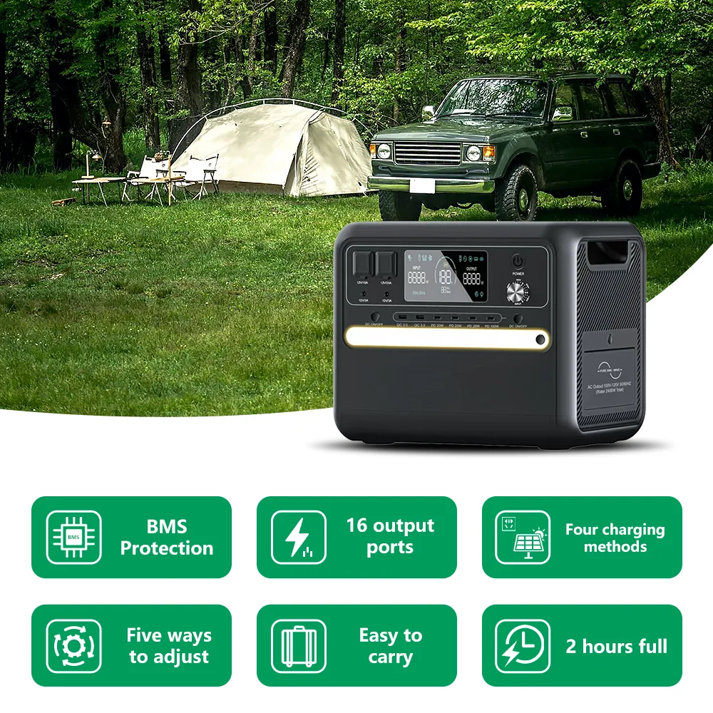 2025 Hot Sale 2160WH LiFePO4 Solar Power Station Portable Emergency Backup for Blackout & Natural Disaster Preparedness view 6
