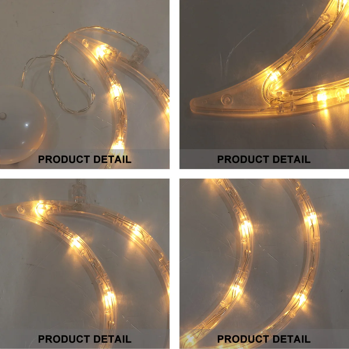

1Pcs Moon Shaped Decorative Lamp Suction Cup Easy Install Christmas Bar Wedding Party Romantic Atmosphere Creative Lamp
