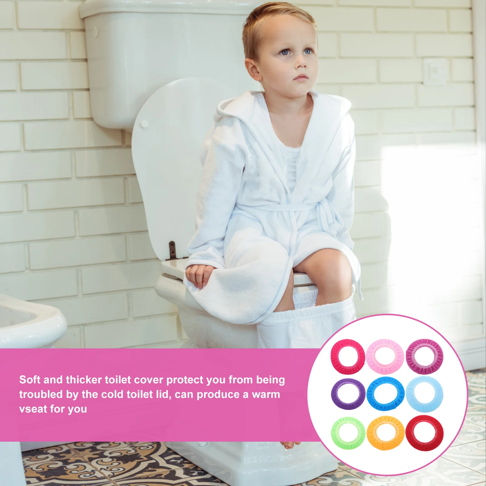 

9Pcs Reusable Toilet Seat Cushion Washable Soft Pad for Warm Sitting Experience Stretchable Bathroom Essential